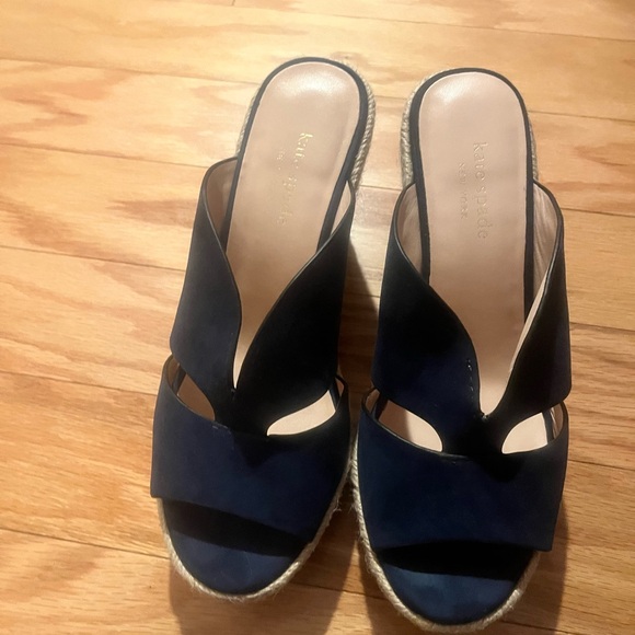 Kate Spade Tropez Wedge 7M Navy Blue - Picture 3 of 6